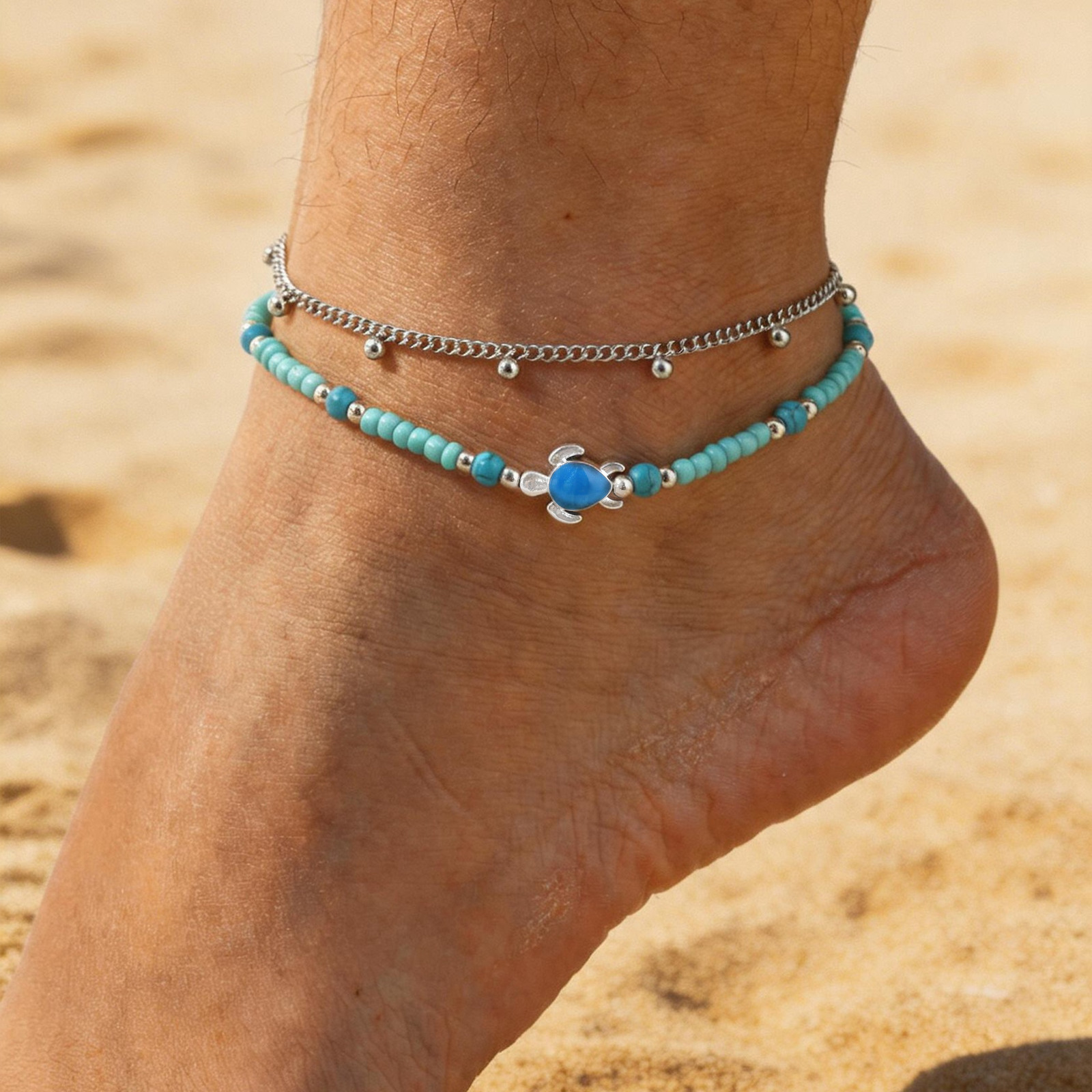 アンクレットセット ステンレス製 レイヤードサテライトチェー - Jc Jewelry & Watches Photos のレビューと価格