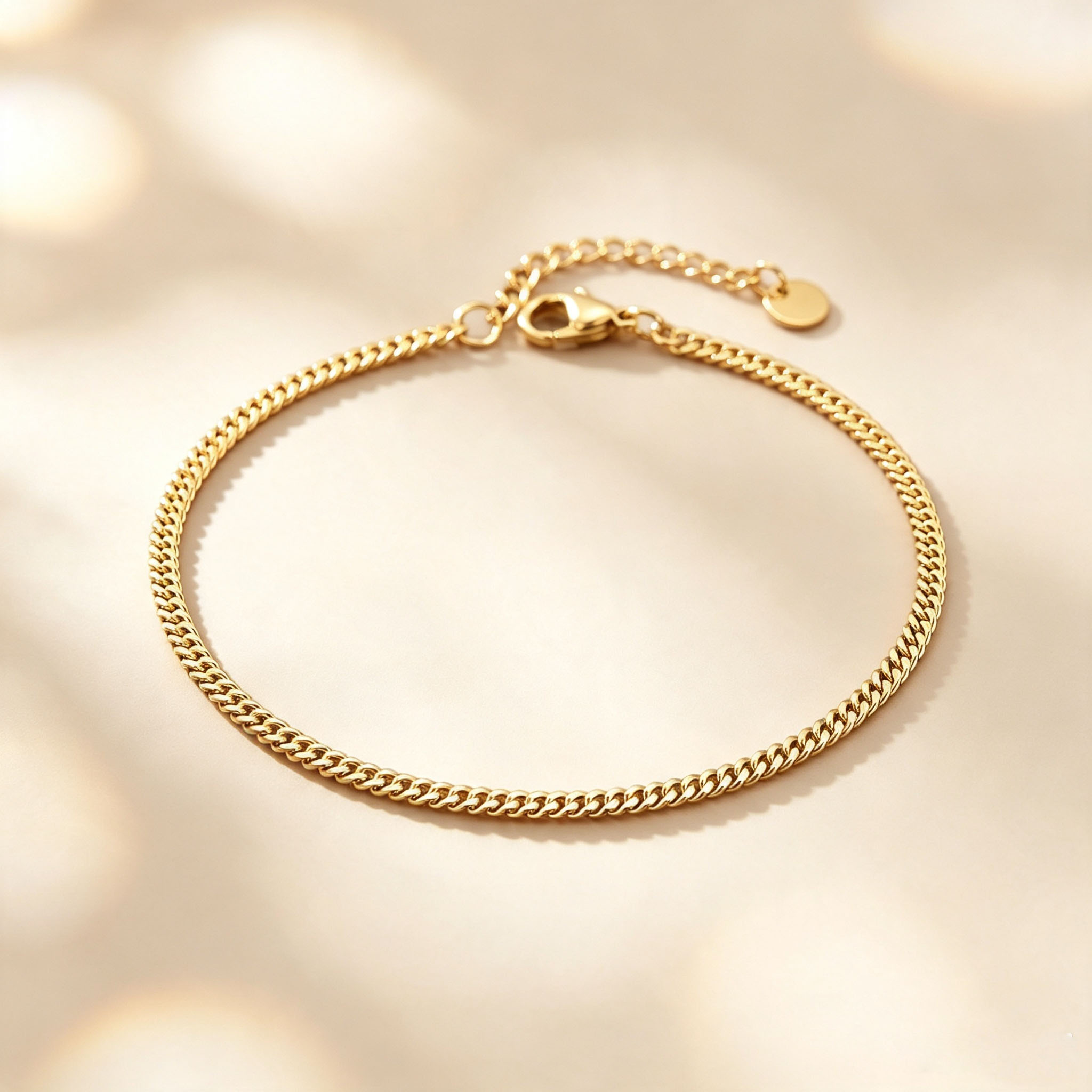女性用薄型キューバンアンクレット、ステンレススチール製カーブ - Jc Jewelry & Watches Photos のレビューと価格